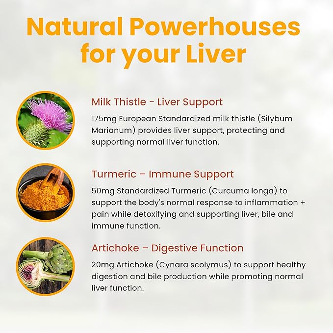 Natural Wellness Milk Thistle with Artichoke &amp Turmeric – Advanced Liver Support Supplement for Detox Regeneration &amp Antioxidant Protection – Supports Liver Cleanse Digestion &amp Overall W