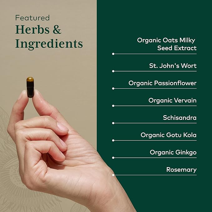 GAIA HERBS PRO Emotional Balance - Supports Stress &amp Cognitive Health* - St. John's Wort Passionflower Vervain &amp Oats - Vegan - 60 Liquid Phyto-Caps (60 Servings)