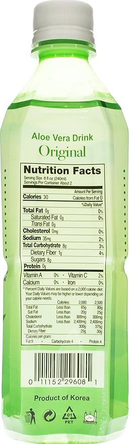 Hapi Aloe Vera Drink Original 16.9 Ounce (Pack of 20)