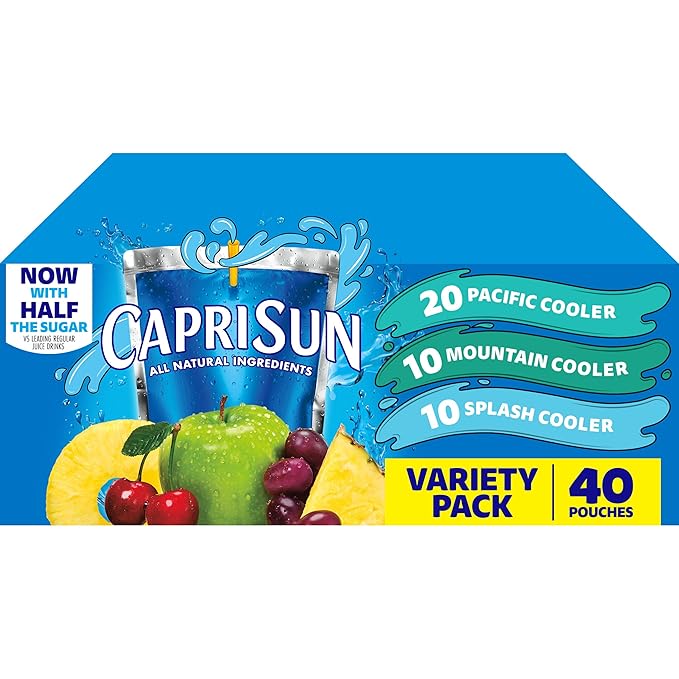 Caprisun Juice Variety Pouches Coolers Pack as Original 40 Count