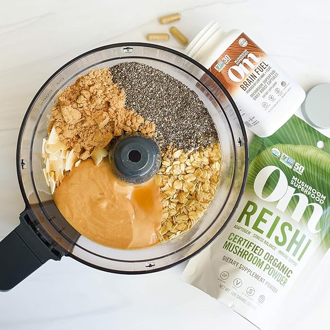 OM MUSHROOM SUPERFOOD Reishi Organic Mushroom Powder 3.5 Ounce 50 Servings Adaptogen Stress &amp Immune Support Superfood Mushroom Supplement