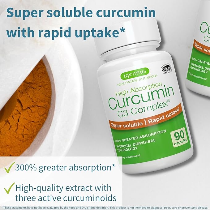 100% Grass-Fed Bovine Collagen Powder + High Absorption Curcumin C3 Complex Sport &amp Recovery Bundle 300% Greater Absorption Curcuminoids with Rapid Uptake by Igennus