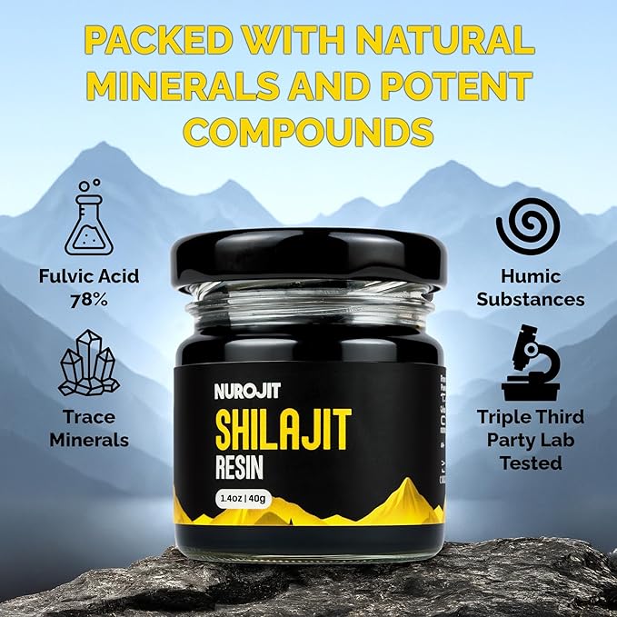 Pure Shilajit Resin Pure Himalayan Shilajit for Men and Women with 78%+ Fulvic Acid Mineral Complex 3rd Party Lab Tested Natural Organic Resin Vegan Gluten Free Daily Supplement 40g