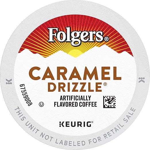 Folgers Caramel Drizzle Flavored Coffee 12 K Cups for Keurig Coffee Makers
