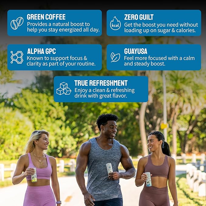 Oasis Energy Drink - Peach Mango (12-Pack) Smooth Clean Energy with Focus-Boosting Nootropics Zero Sugar Low-Calorie Vegan Gluten-Free Juicy Fruity Flavor Perfect for Work &amp Daily Workouts (