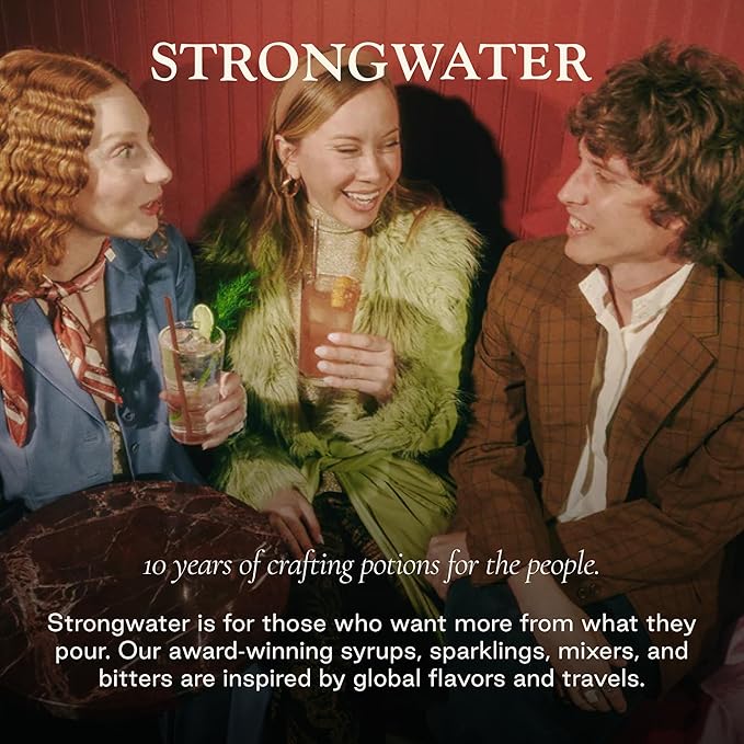 Strongwater Non Alcoholic Bitters &amp Soda - 12 Pack Cans (8.4 Fl Oz Each) - Premium Non Alcoholic Drinks - Ready to Drink Bitters and Soda Alcohol Free Drinks Sugar Free with Soda &amp Chai Spic