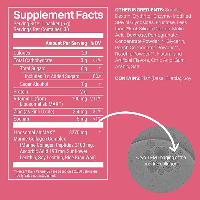 Advanced Marine Collagen Peptides+ &amp Liposomal Marine Collagen Packets Bundle
