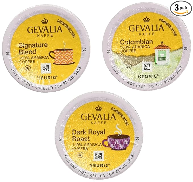 Gevalia Coffee K-Cup Pods Variety Pack Signature Blend Columbian and Dark Royal Roast 36 Count