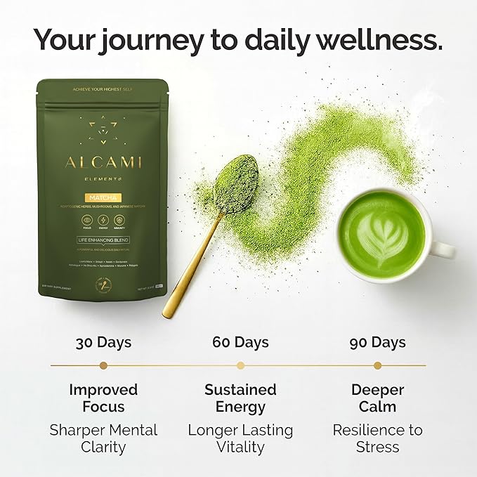 Matcha Mushroom Coffee Superfood Blend 10X Concentrated Extract with Lion's Mane Reishi &amp Cordyceps Energy &amp Focus Support 30 Servings Premium Supplement Powder