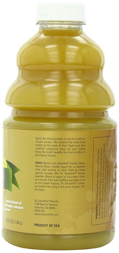 Dr. Smoothie Pineapple Paradise Classic Blend Smoothie Bottles 46-Ounce