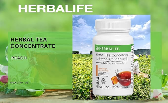 Herbalife Herbal Tea Concentrate: Peach 1.8 Oz. (51g) Gluten Free Naturally Flavored No Artificial Sweetener