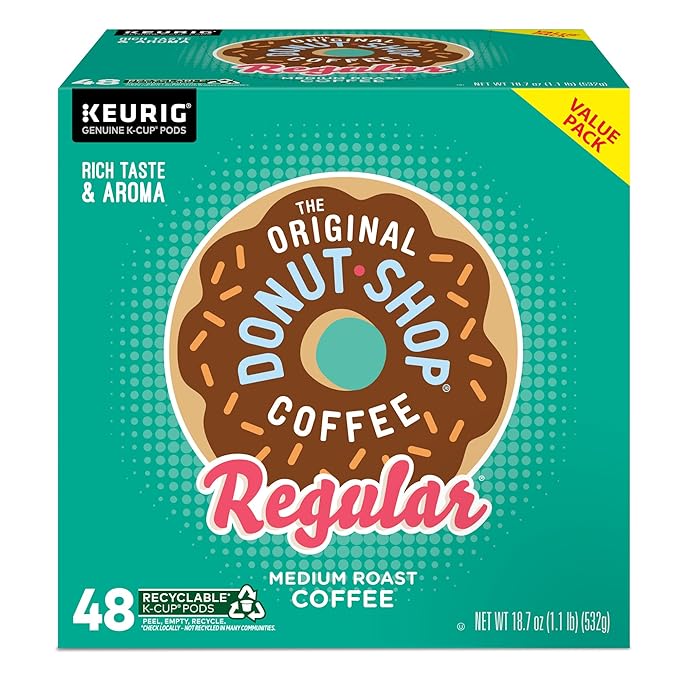 The Original Donut Shop Regular Single-Serve Keurig K-Cup Pods Medium Roast Coffee Pods 48 Count
