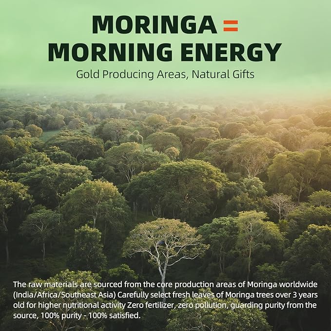 GREENPEOPLE Whole-Leaf Moringa Capsules 1500mg - High Potency 10:1 Moringa Oleifera Leaf Extract - Natural Green Superfood for Energy &amp Immune Support - Vegan Non-GMO Caffeine Free-180 Count-2 P