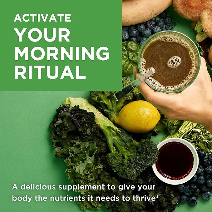 Laird Superfood Activate Prebiotic Daily Greens Powder Drink Supplement Himalayan Shilajit Powder and Functional Mushrooms Supports Gut Microbiome 4.2 Oz Bag Pack of 1