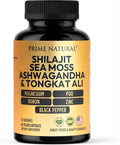 Shilajit 1000mg Irish Sea Moss 100mg Ashwagandha 100mg Tongkat Ali Boron Magnesium PQQ &amp More | 60 Capsules - 30 Days Supply| Fulvic Acid Veg Capsules| Vegan| Gluten Free | Non-GMO