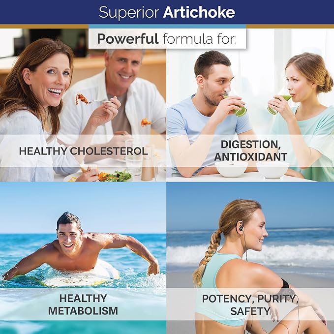 Superior Labs – Artichoke Leaf NonGMO Powerful with Caffeoylquinic Acid Natural Dietary Supplement to Support Healthy Metabolism Digestion Antioxidant – 600 mg Dosage – 180 Veg Caps