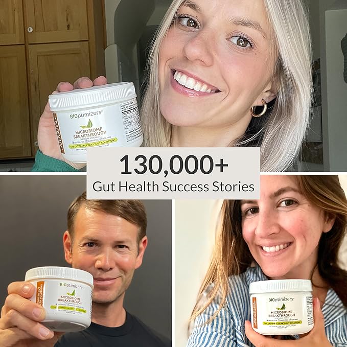 Microbiome Breakthrough Gut Support Powder Chocolate Flavor With Lactobacillus Strains Bone Broth &amp Collagen Source of L-Glutamine Supports Digestive Comfort Gas &amp Bloating Relief 30 Serving