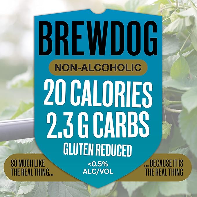BrewDog 24-Pack of Punk AF | Non-Alcoholic Robust IPA | 20 Calories 2.3g Carbs Per Serving | 12oz Cans