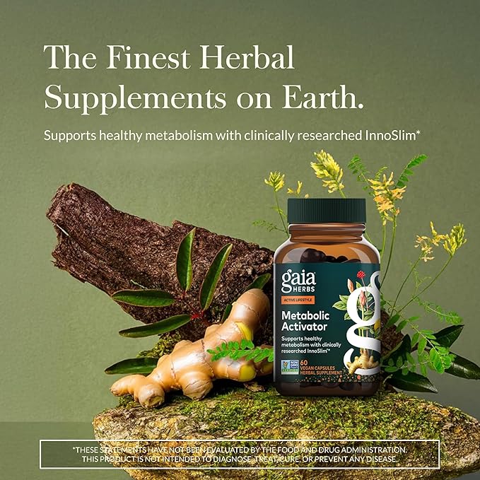 Gaia Herbs Metabolic Activator - AMPK Pathway Support with Clinically Researched Ingredients* - 60 Vegan Capsules (60 Servings)