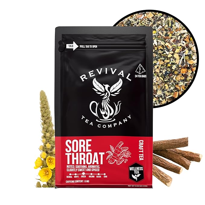 Sore Throat Tea - Wellness Tea Made with Elm Bark Licorice Root and Marshmallow Root with Herbal and Medicinal Properties - Low Caffeine - Loose Leaf 4 Ounces