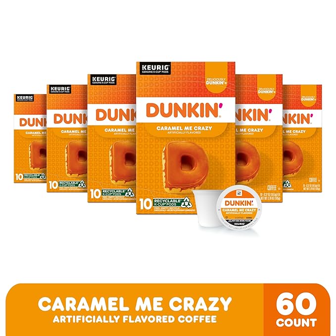 Dunkin' Caramel Me Crazy Flavored Coffee 60 Keurig K-Cup Pods