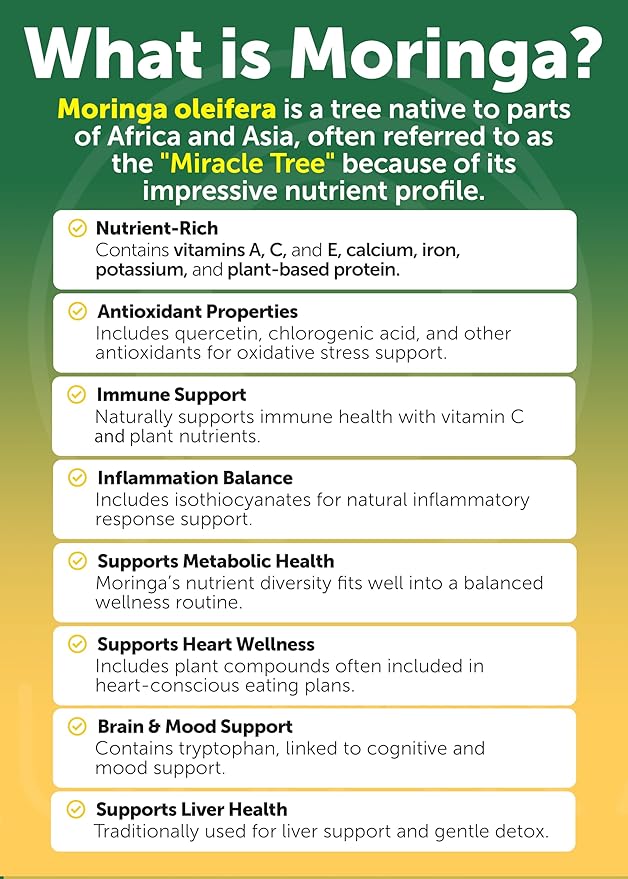 Lunakai USA Made Pure Moringa Capsules – Advanced Moringa Leaf Extract Supplement with Ashwagandha Boswellia Ginseng &amp Turmeric 60ct