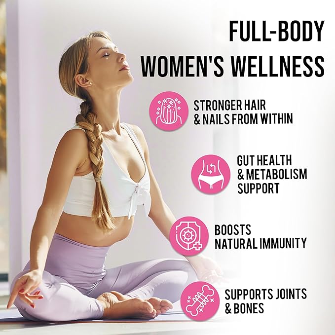 Collagen for Women – Hydrolyzed Multi Collagen Peptides Types I II III V &amp X – Collagen Supplement with Vitamin C Biotin &amp Hyaluronic Acid – Grass Fed Non-GMO - 180 Capsules (Pack of 1 Bo