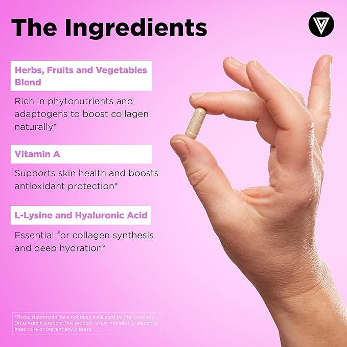 Vital Vitamins Vegan Collagen Booster + Chlorophyll Complex Capsules