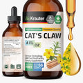 BIO KRAUTER® Сats Сlaw - Liquid Drops Pure Vegan Cats Claw Herb Supplement 625 mg per Serving 4 Fl.Oz 56-Day Supply - Used for Digestive &amp Immune Support Natural Antioxidant - Alcohol &amp Sugar
