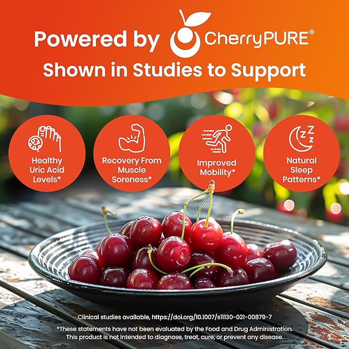 3 in 1 Uric Acid Flush Cleanse – Tart Cherry Extract with Turmeric &amp Celery Seed Supplement Purge - Feet and Joint Support - 60 Veggie Capsules