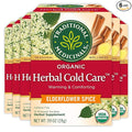 Traditional Medicinals Tea Herbal Cold Care Seasonal Tea with Elderflower Spice Kosher Non-GMO Caffeine-Free Compostable - 96 Tea Bags (6 Pack)