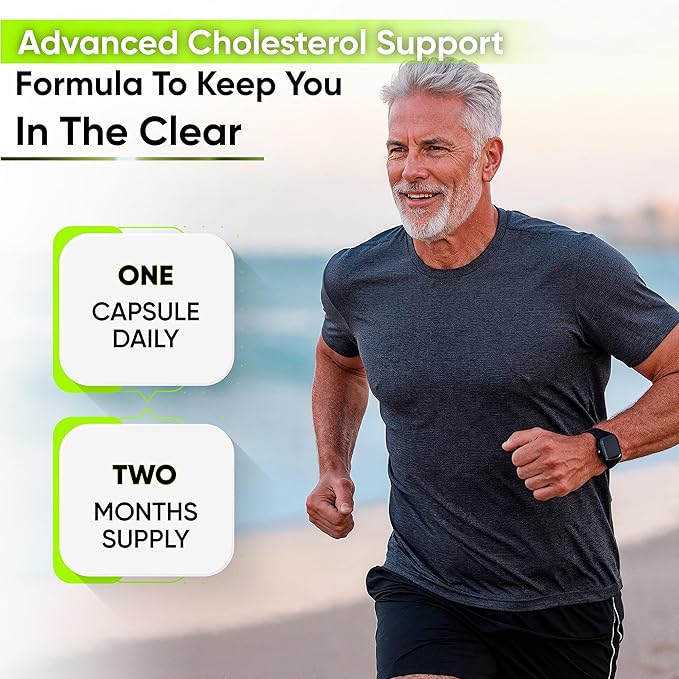 Heart Health Cholesterol Supplements - Cholesterol Health &amp Heart Support with Plant Sterols Niacin &amp Garlic Powder.Vitamins Pills for Healthy Cholesterol and Healthy Heart.Two Months Supply.
