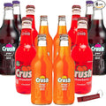 Crush Soda Variety Pack | Crush’s Most Popular Soda Flavors | Real Cane Sugar | Caffeine Free | 12 oz Glass Bottles with Crazy Soda Pop Bottle Opener (12 Pack)