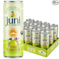 Juni Sparkling Adaptogen Drink with Ashwagandha Lion’s Mane &amp Reishi Mushrooms | Green Tea for Focus Zero Sugar 5 Calories | Decaffeinated Non Alcoholic Drinks - Yuzu Pineapple 12 pack