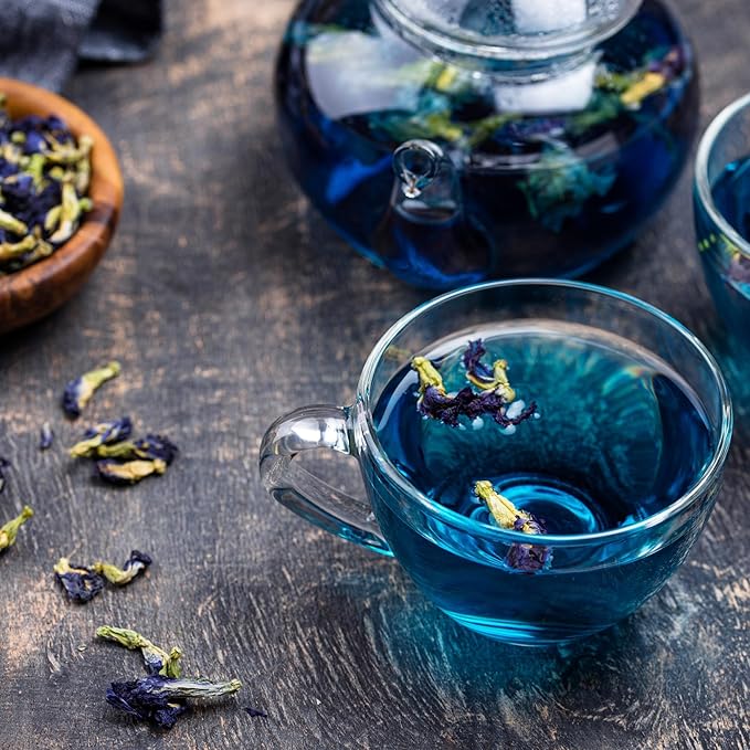 SALINRAAT - Premium Quality Butterfly Pea Flower Tea Butterfly Pea Tea Rich in Antioxidants Edible Dried Herbal Flowers for Blue &amp Purple Drinks and Food Coloring (17.63 oz / 500 g)