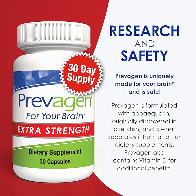 Prevagen Extra Strength - 30 Capsules |2 Pack| Formulated for Your Brain | 20mg of Apoaequorin Plus Vitamin D3 with 7-Day Pill Minder