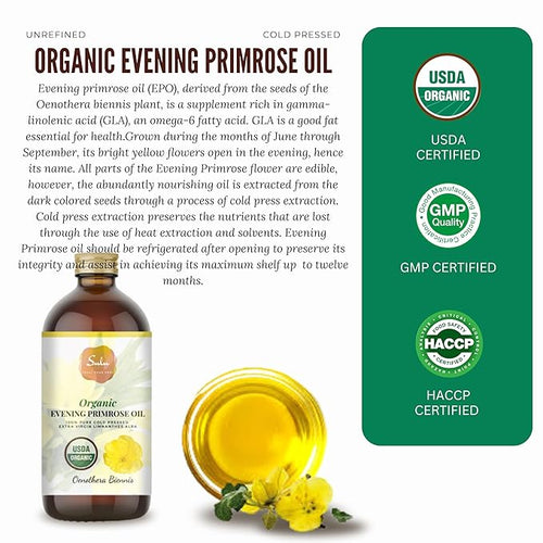 4 LBS 100% Pure Organic Unrefined Cold Pressed Evening Primrose Oil 12% GLA