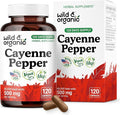 Wild &amp Organic Cayenne Pepper Capsules 500 mg - Digestive Support - Pure Cayenne Pepper Extract - Capsaicin Supplements - Vegan No Fillers Non-GMO - 120 Count