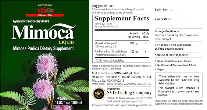 Mimoca Liquid Mimosa pudica Supplement Fermented Liquid Extract - 11.83 fl oz Supports Sound Sleep Supports Women's Health