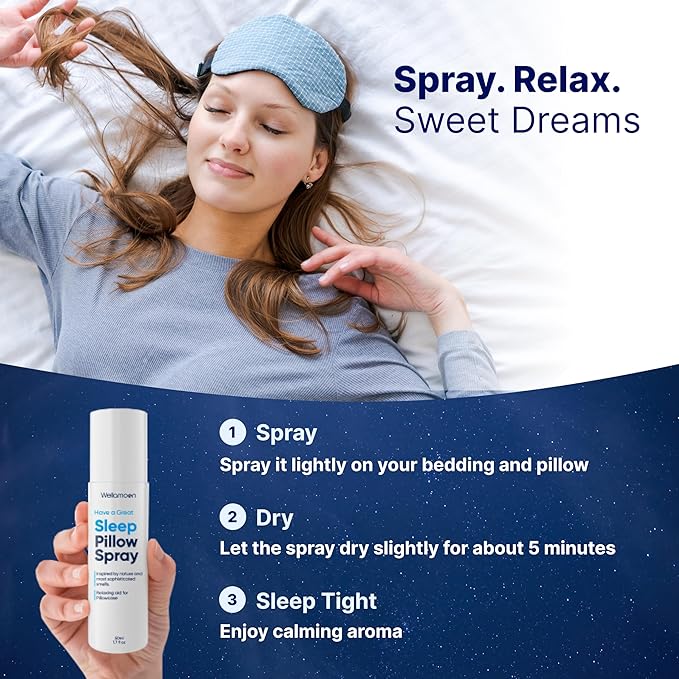 Wellamoon Nighttime Relaxation Duo – Lavender Pillow Spray &amp Botanical Wellness Patches with Melatonin – Evening Self-Care Routine for Adults
