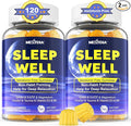 Melatonin Free Sleep Gummies with Magnesium Glycinate GABA 5-HTP L-Theanine Valerian Chamomile Lemon Balm Vitamin D3 &amp B6 - Hormone &amp Drug- Free Non-Habit Forming2 Pack