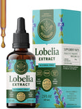 HERBAMAMA Lobelia Tincture - Vegan Lobelia Leaf Extract for Lung Detox &amp Cleanse - Respiratory Lung Support Drops - Non-GMO Alcohol &amp Sugar-Free Respiratory Support Supplement