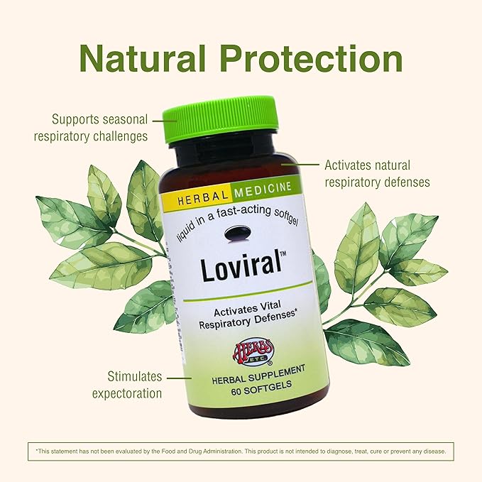 Herbs Etc. Loviral - Lung Health Supplement for Respiratory Defense &amp Support - Herbal Supplement with Lomatium Pelargonium &amp OSHA - Gluten-Free - 60 Softgels (60 Servings)