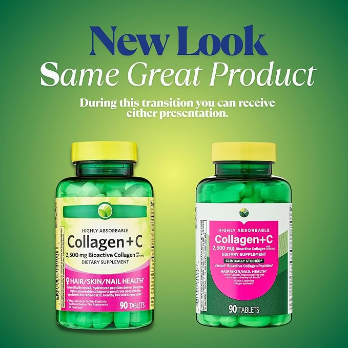 KP+ Collagen | Collagen + C 2500 mg | 90 Tablets | Supports Hair Skin &amp Nail Health | Bioactive Collagen Peptides + Vitamin C Supplement | Pack of 1