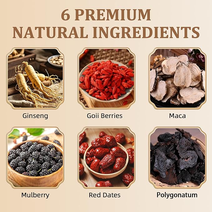 Ginseng Five Treasures Tea Kidney Tea - Kidney Cleanse Ginseng Six Treasures Teas 6 Precious Ingredients Red Date Wolfberry Mulberry Natural Organic Detox Teabag for Women &amp Men (2 Bag(40 Teabag)