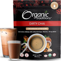 Organic Traditions Dirty Chai Mushroom Coffee Instant Coffee with Lion’s Mane Chaga Reishi Cordyceps Turkey Tail Organic Black Tea MCT Oil Powder Chai Spice Blend 105mg Caffeine 100g / 3.5 o