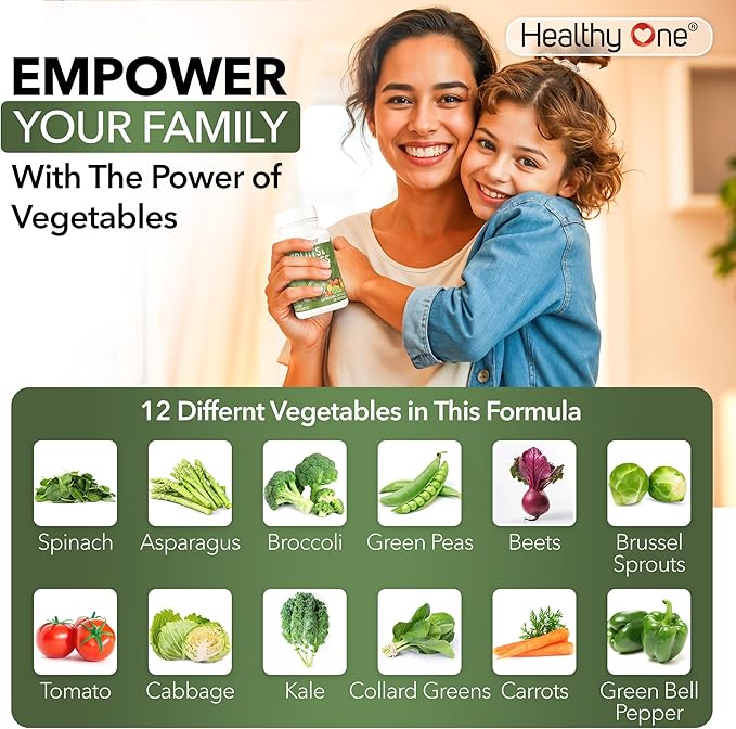 Fruits &amp Veggies Formula - 27 Premium Whole Foods - Organic Ingredients - Equals 3 Servings of Fruits &amp Vegetables - Improve Energy Focus &amp Immune Function - Fiber - Antioxidants - 150ct