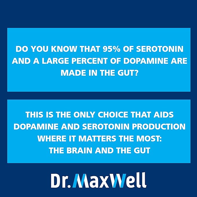 Serotonin and Dopamine Supplements with Mood Probiotic 5in1 Support for (1) Dopamine (2) Serotonin (3) Mood (4) Relaxation (5) Focus &amp Brain 60 Capsules