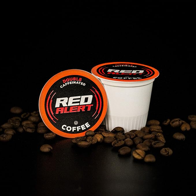 Red Alert Coffee Extra Strong Coffee Pods (Recyclable) Compatible With 2.0 Keurig K Cup Brewers Caffeine 40 Count (Pack of 1)
