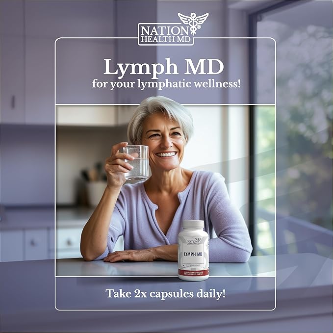 Lymph MD - Lymphatic Drainage Supplement - Lymph System Support for Women &amp Men - with Bromelain Echinacea Burdock Root Dandelion Rutin Kelp &amp More - 180 Capsules